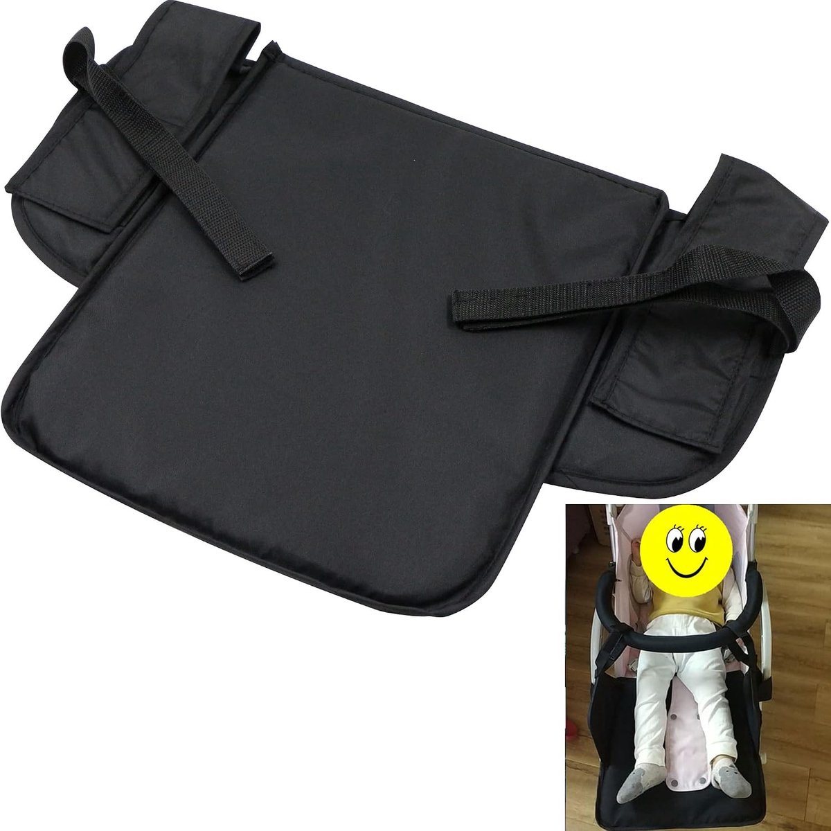 SnelShoppen - Kinderwagen voetsteun verlengvoet - Extended zitpedaal voor universele kinderwagens 28-33 cm - Zwart - Voetondersteuning voor extra comf