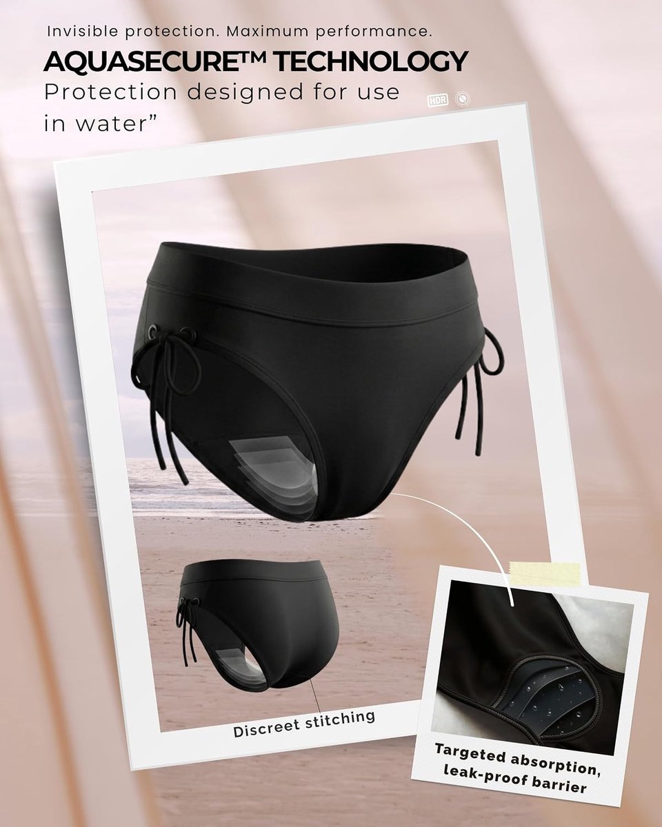 SnelShoppen - Menstruatiebadpak Tienermeisjes | AquaSecure Technologie | Duurzaam & Herbruikbaar | Bescherming Zwembad & Zee | Licht tot Middelmatig M