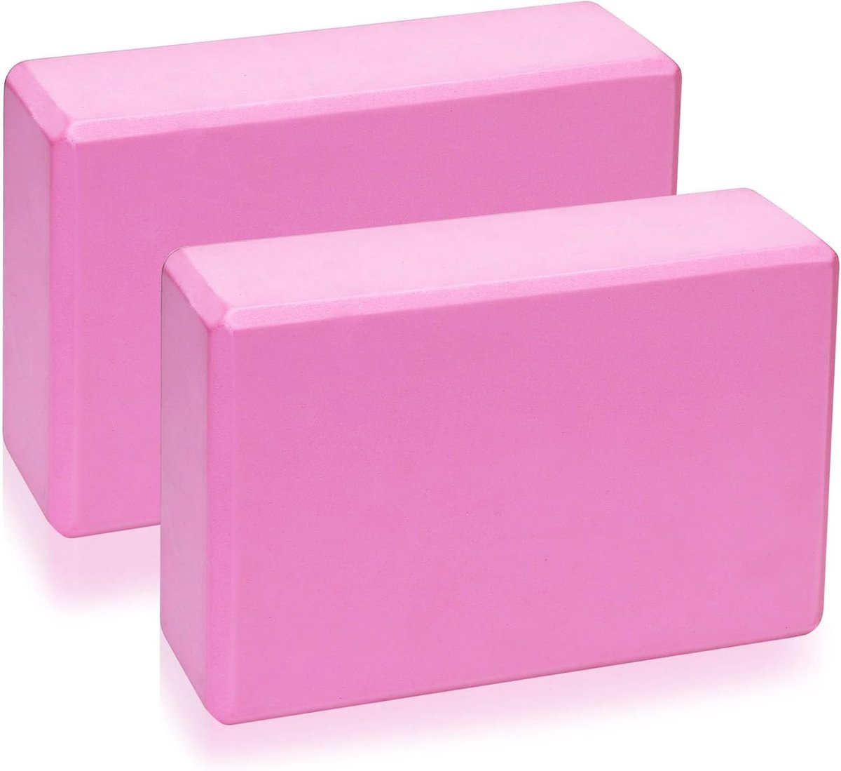 SnelShoppen - Yogablokken Set van 2 - Antislip EVA-schuim - Hoge Dichtheid - Ideaal voor Yoga, Pilates, Meditatie - Roze 23 x 8 x 15 cm