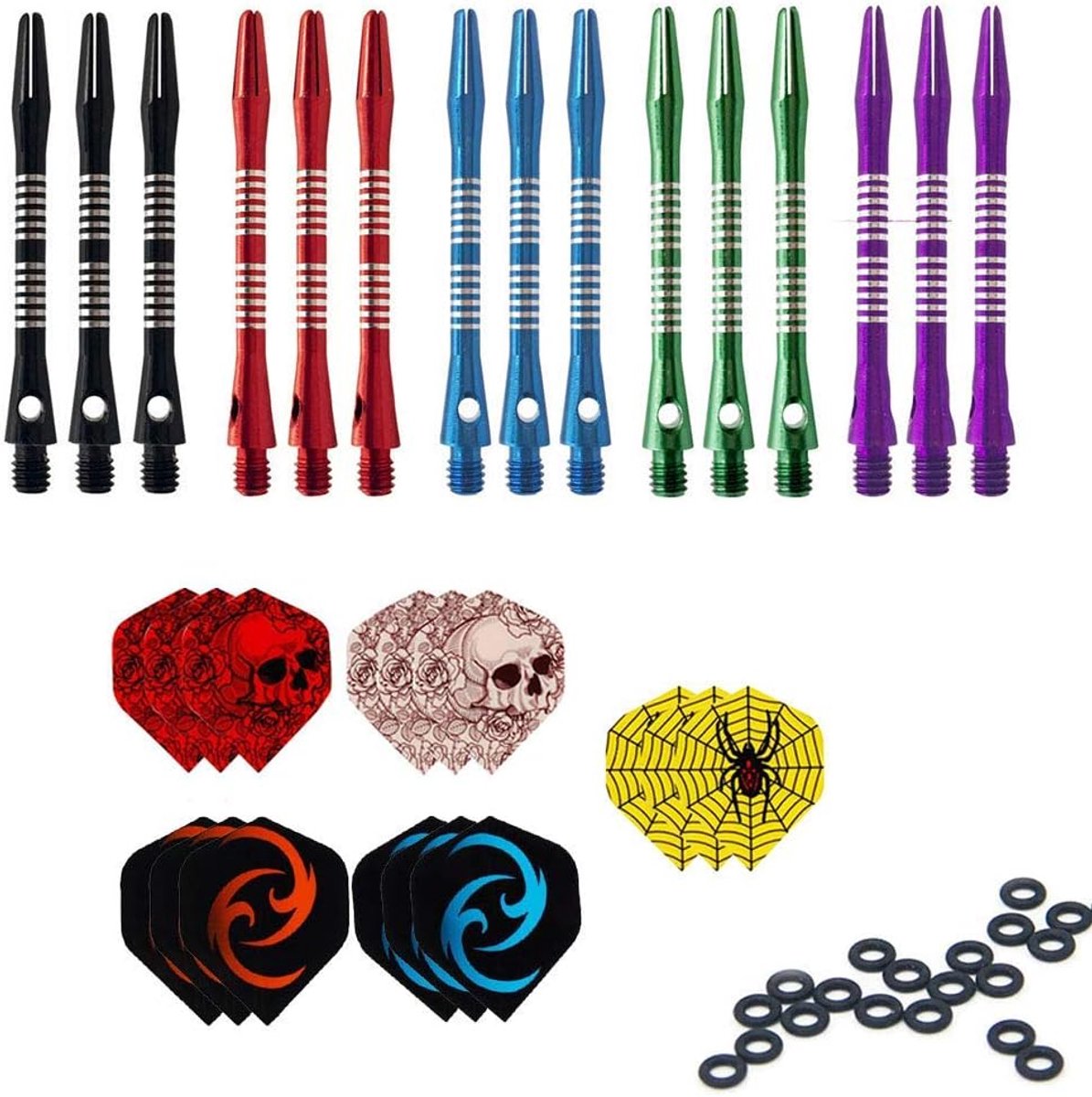 SnelShoppen - Aluminium dart shafts voor soft en stalen dartpijlen - Metalen dartshafts - Sterk, lichtgewicht, 3 stuks - Perfect voor feesten en wedst