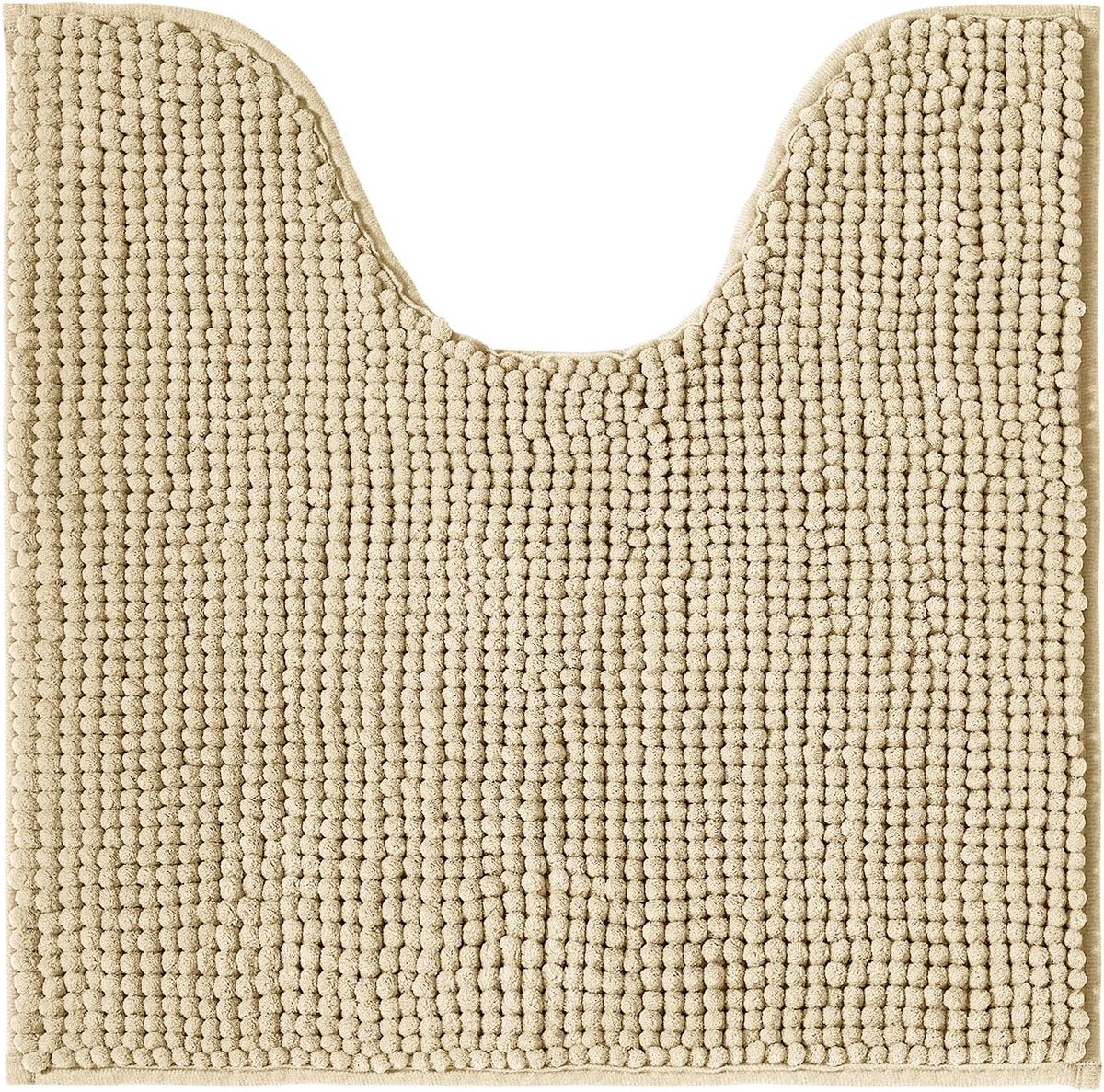 SnelShoppen - Decomira Badmat Anti-Slip Chenille - Super Absorberend en Machinewasbaar - Beige WC Mat 45x45 cm - Voor Badkamer, Douche, Bad of WC