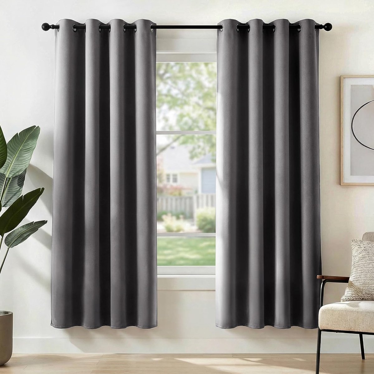 SnelShoppen - Verduisterende Gordijnen 140x180 cm - 2 Stuks Lichtgrijs - Thermisch Isolerend, Geluidsreductie, Modern Design voor Slaapkamer en Woonka