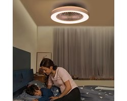 Epochglo Plafondventilator met Verlichting en Afstandsbediening - Ø48cm - 40W Dimbare RGB LED - Fluisterstil - 6 Snelheden - Timer - Modern Design voor Slaapkamer, Woonkamer en Kinderkamer