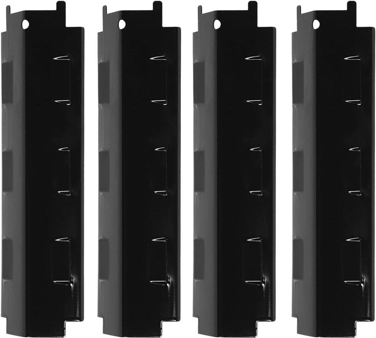 SnelShoppen - 4 Stks Universele Barbecue Warmteplaat 14,6 x 4,25 inch - Vervangende Gas Grill Warmte Tenten voor BBQ - Porselein Staal - Grill Onderde