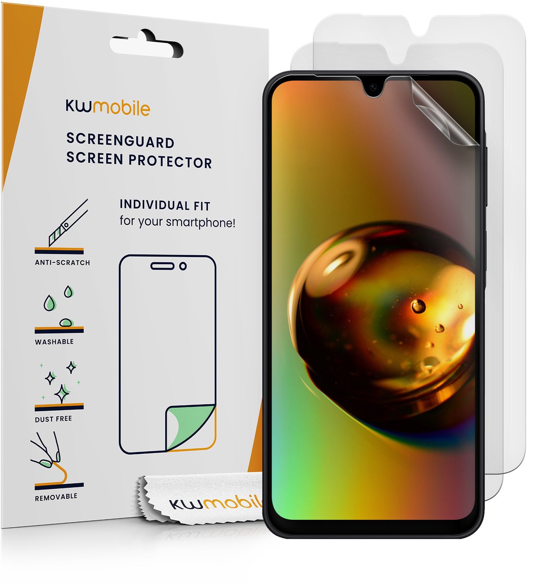 kwmobile Set of 3 Screen Protectors Compatible with Samsung Galaxy A17 4G / 5G - Anti-Glare Anti-Fingerprint Display Films - Matte