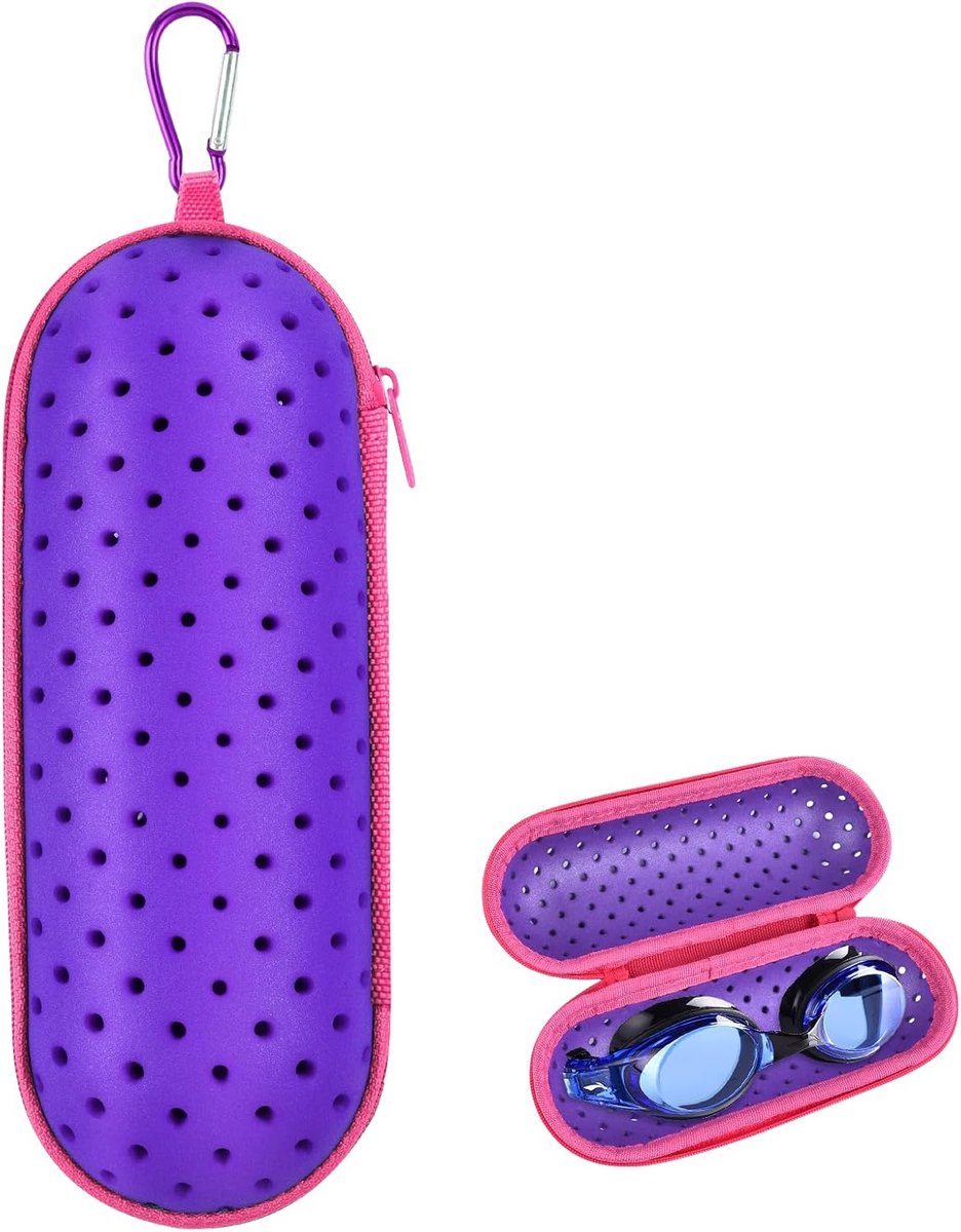 Thijox - Zwembril Case, Swim Goggle Case met Drainagegaten, Haakclip, Modieuze Zwembrilhoes, Uniseks, Ideaal voor Strand- en Zwembadvakanties
