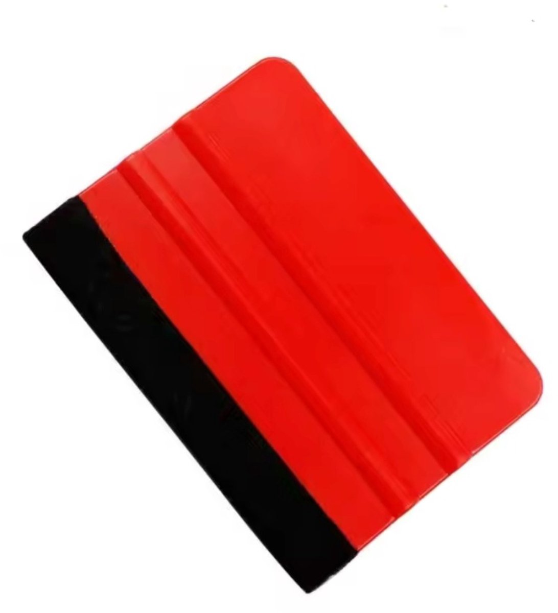 Rakel - Folie schraper - Foil scraper - Aftrekspatel - Met vilt - Car wrapping - Folie uitstrijken - Folie plakken zonder luchtbellen - Squeegee - 10x7 cm - Rood - Jonyx