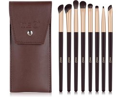 Thijox - MSQ 8 stuk Oogschaduw Make-Up Borstel Set met Tas - Alledaagse Essentiële Oogborstels voor Liner, Oogschaduw en Make-Up - Perfect voor Feest