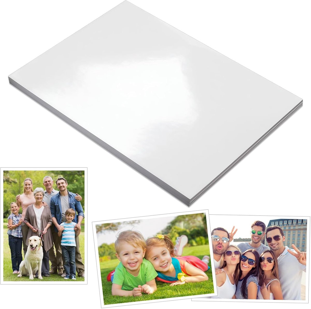 SnelShoppen - A4 Fotopapier Glanzend 240 g/m² - Sneldrogend Waterbestendig Fotopapier voor Foto's, Stickers, Flyers, Posters, Wenskaarten en Rapporten