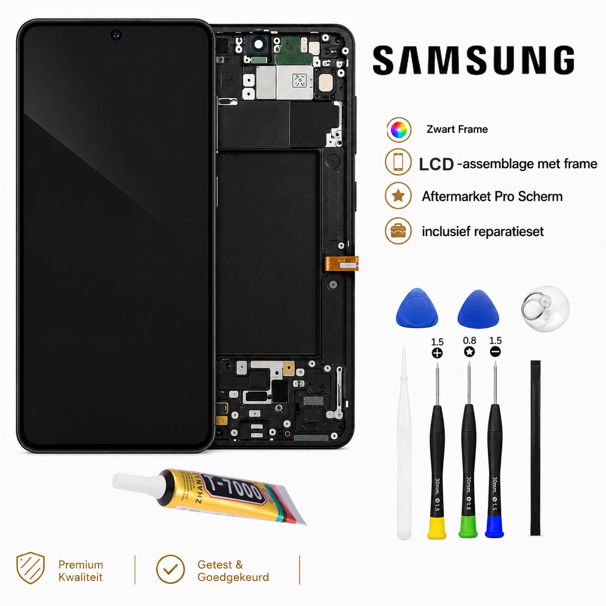 LCD Scherm met Frame voor Samsung Galaxy A06 5G A066 (2025) – Gereviseerd – Alle Kleuren - Incl. Reparatieset & GLUE