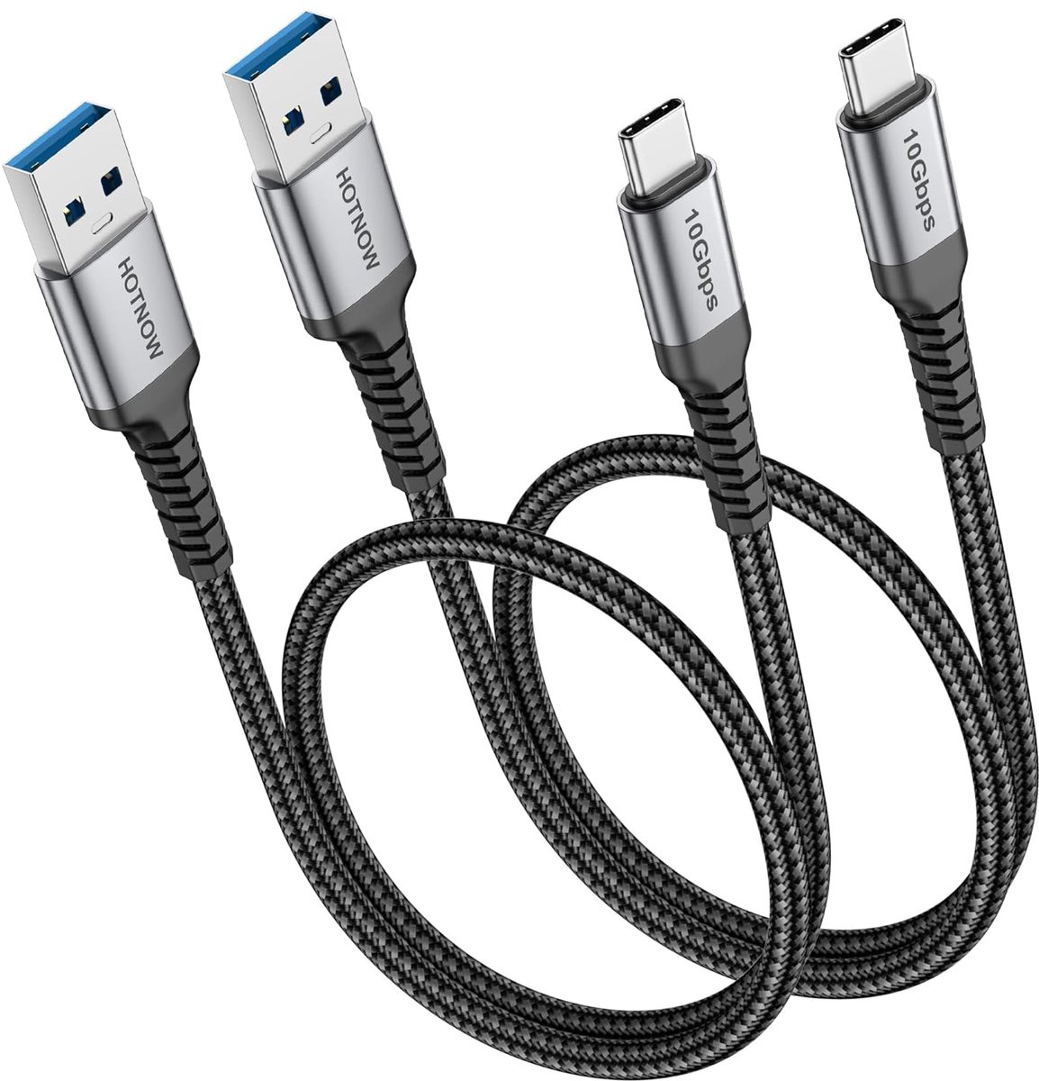 SnelShoppen - USB C Kabel 50cm 2 Stuks, Korte 0.5m CarPlay USB C Kabel met USB3.1 10Gbps Data Sync en 3A Snelladen voor iPhone 15, Galaxy S25, SSD | N
