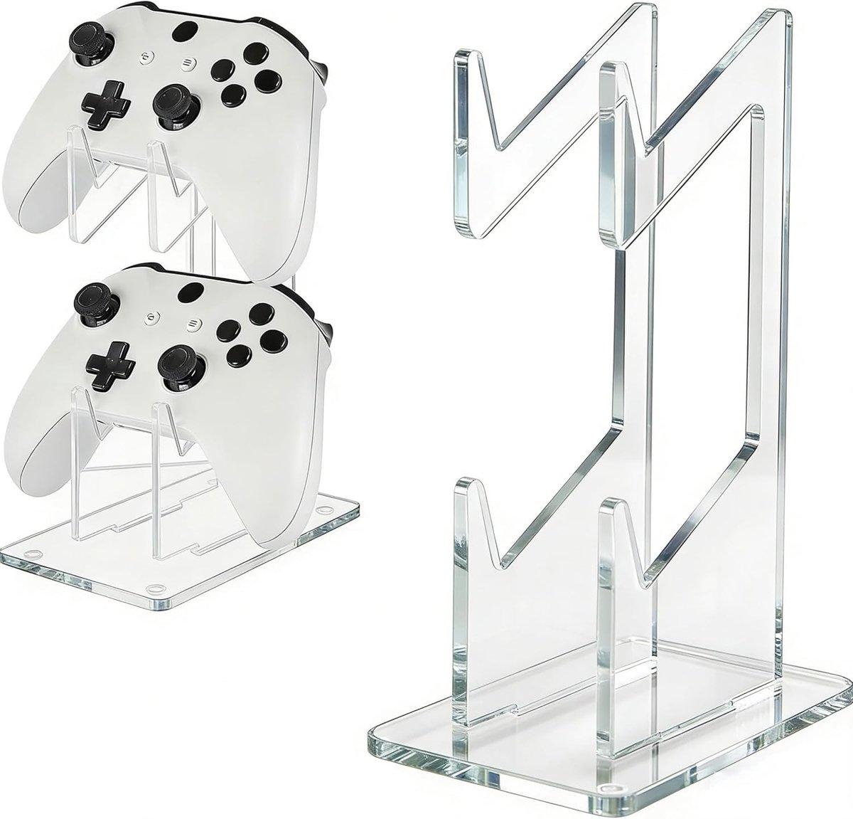 SnelShoppen - Universele Gaming Headset Houder en Controller Stand - Acryl Transparant Desk Holder voor Gamepad, Hoofdtelefoon en Gaming Accessoires -