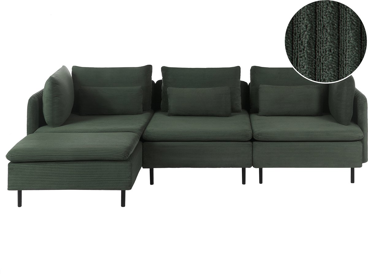 EGERIS - Driezitsbank - Groen - Rechtszijdig - Corduroy