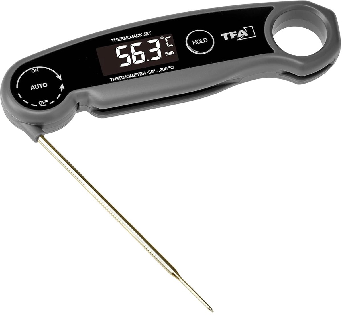 SnelShoppen - Digital Grill Thermometer - Thermo Jack Jet - Plug-In Vlees Thermometer - Keuken Thermometer - USB Oplaadbaar en Wasbaar - Voor BBQ, Vle