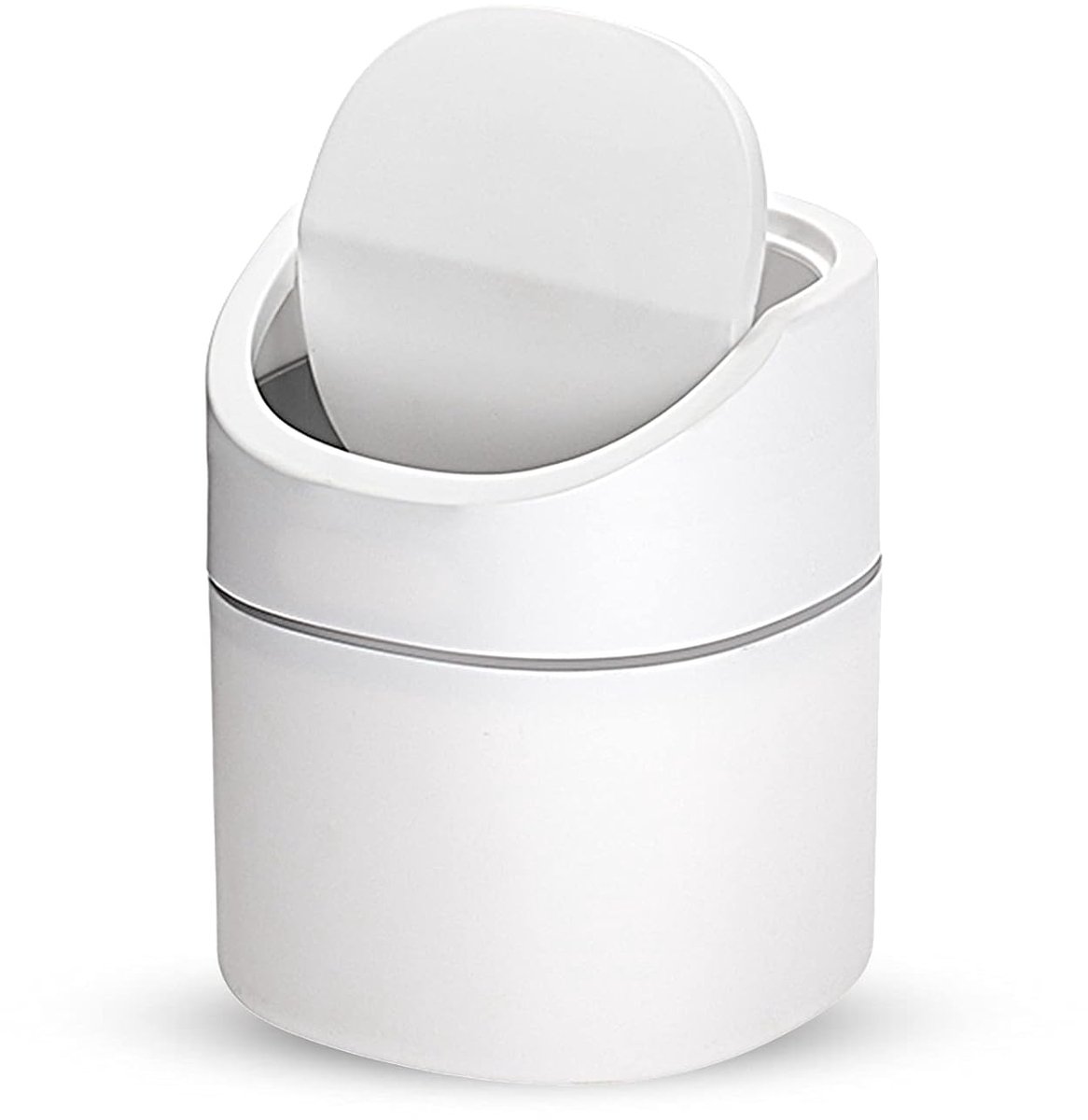 SnelShoppen - Mini Plastic Desktop Afvalbak 2L - Duurzaam, Milieuvriendelijk, Met Flip Deksel - Ideaal Voor Keuken, Badkamer, Kantoor, Auto