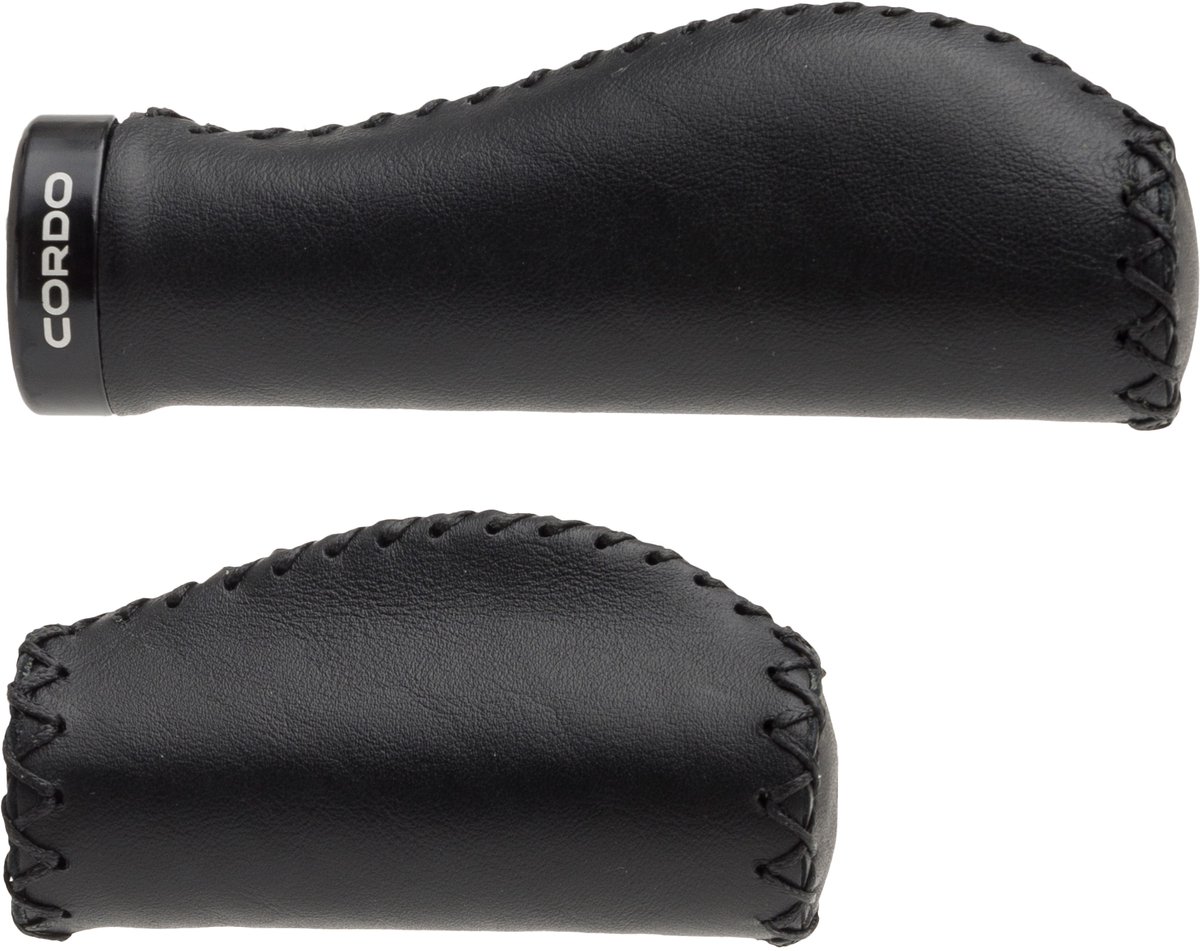 CORDO Grip Leather Twist - Fiets handvatten - Bruin - Leer - Ergonomisch - Set van 2