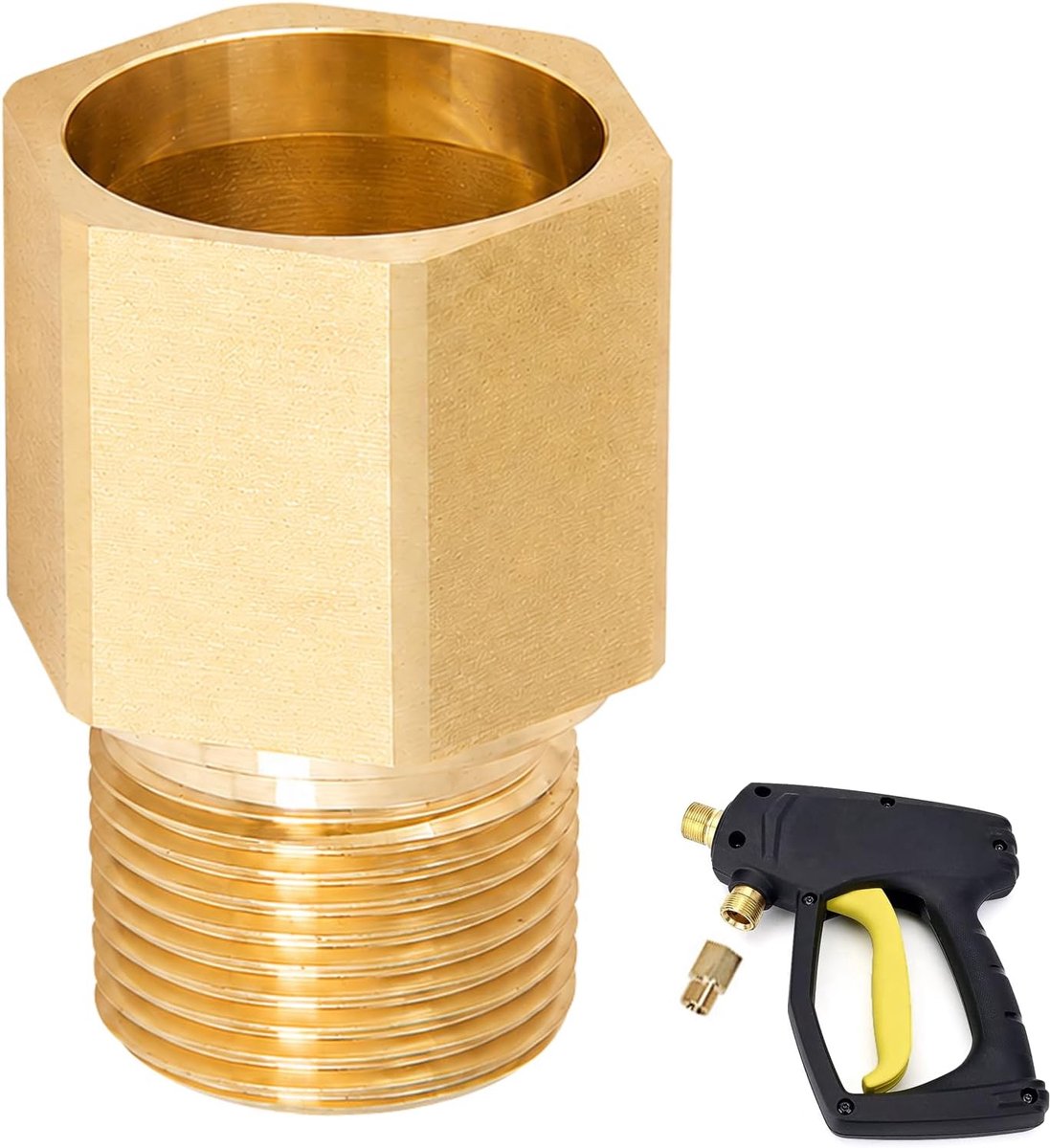 SnelShoppen - Hogedrukreiniger Adapter TR22 naar M22 x 1,5 AG - Messing, Universeel, Voor Snelle Accessoire Wisseling, Geschikt voor Diverse Apparaten