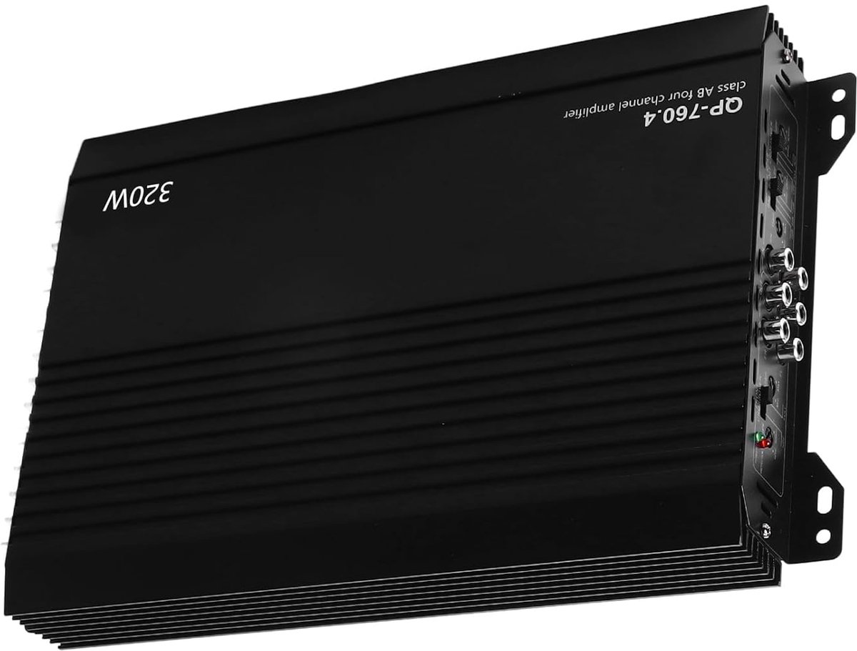 SnelShoppen - 4 Kanaals Auto Stereo Versterker Aluminium - Hoge Warmteafvoer - Vermogen Versterker voor Auto Speakers - Ideaal voor Autosystemen