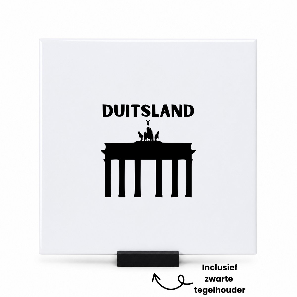 Hacebo Duitsland tegeltje met tegelhouder - Piloot - Duitsland cadeau - tegeltjes met tekst - beste land - Leuk cadeau voor je Vriend om te geven - spreuktegels - 15x15 CM Wit