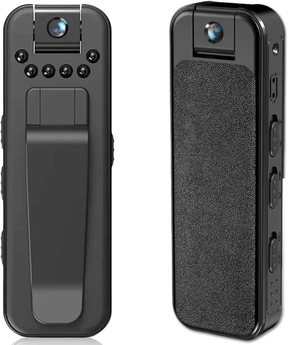 SnelShoppen - GOMETY Mini Camera WLAN 1080P, Draagbare Bodycam met 180° Rotatable Lens, Beveiligingscamera voor Binnen en Buiten, Ideaal voor Autorijd