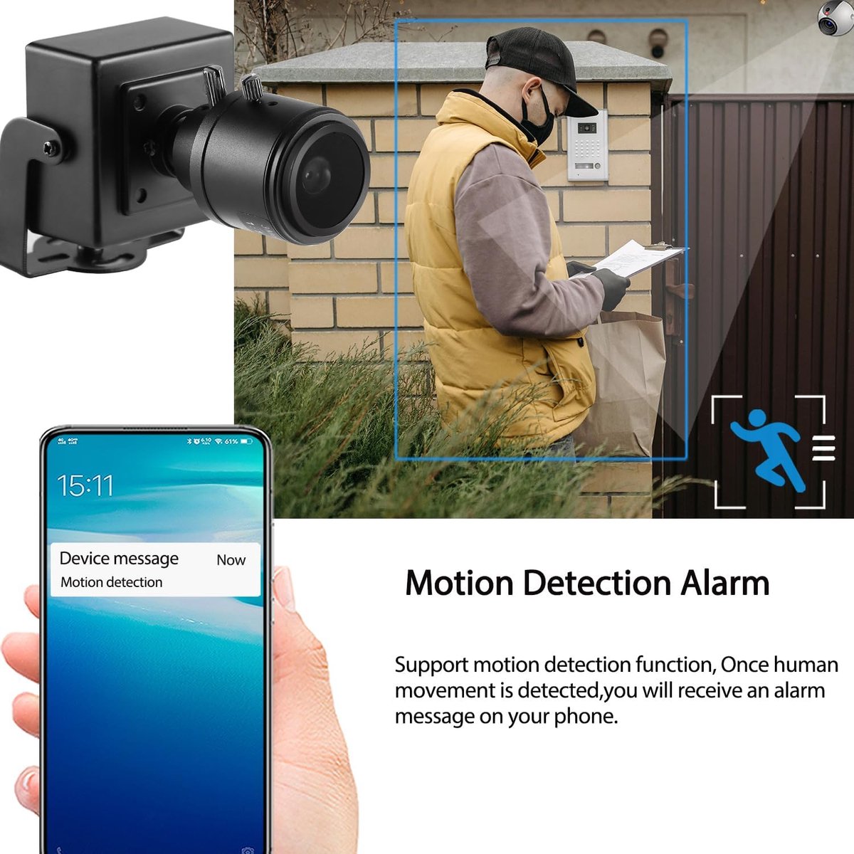 SnelShoppen - UltraHD 4K (8MP) POE IP Mini Camera met 2.8-12mm Handmatige Zoomlens voor Binnen, H.265 Motion Detection, CCTV Beveiligingscamera