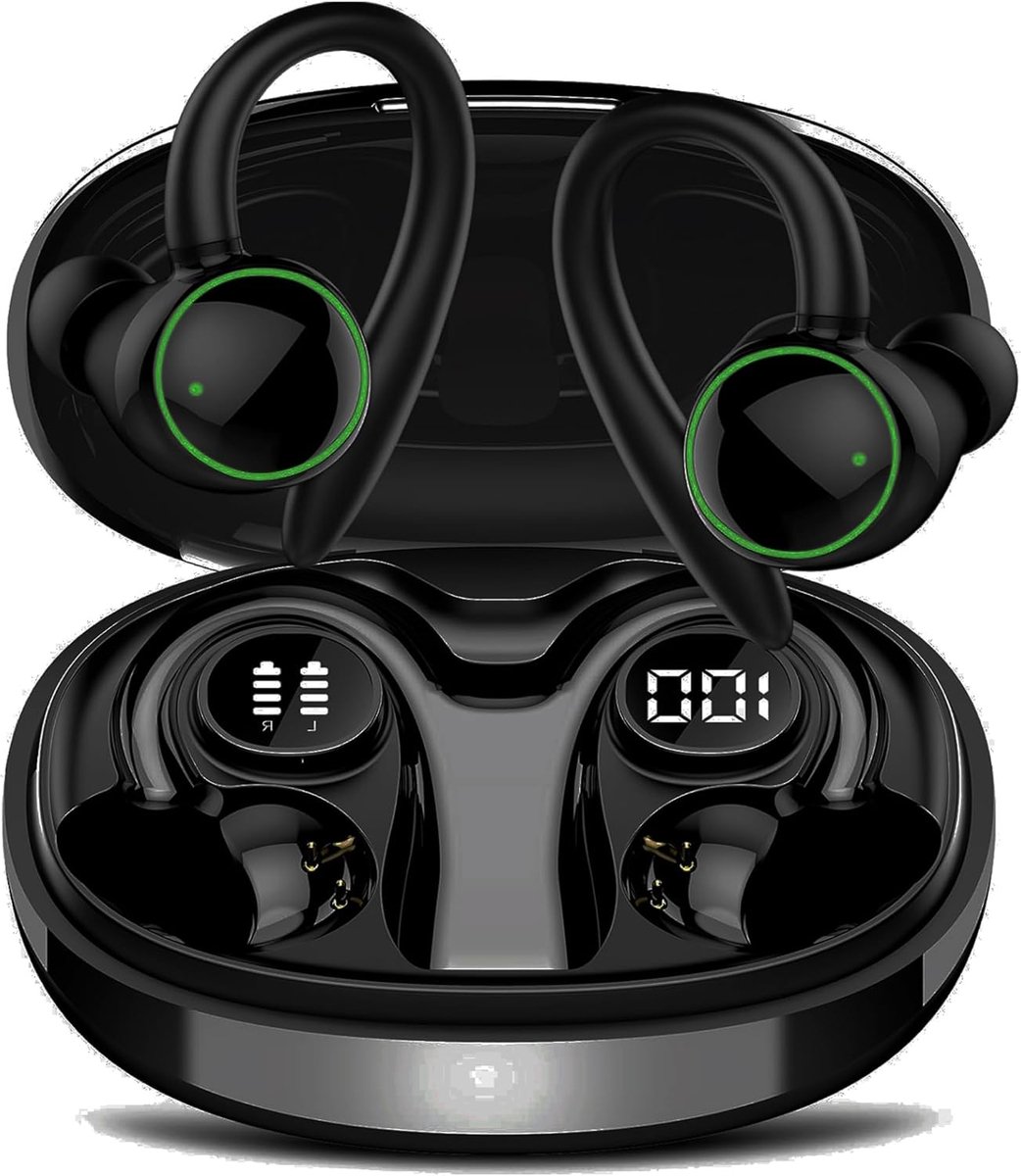 SnelShoppen - Bluetooth Sport Koptelefoon Draadloos met Bluetooth 5.3, 4 Microfoons, In-Ear, ENC Noise Cancelling, HiFi Stereo, 48 Uur Speeltijd, IP7