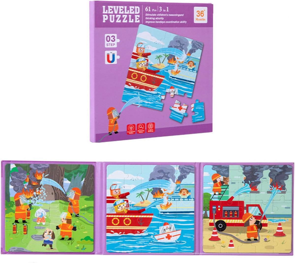 SnelShoppen - Magnetische Puzzels voor Peuters - 61 Stukken Educatieve Reispuzzels voor Kinderen, Auto en Vliegtuig Activiteiten, 16-20-25 Stukken voo