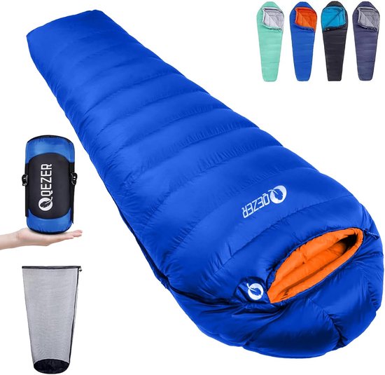SnelShoppen - Donzen Warme Winter Slaapzak Buiten -8°C tot -23°C Mummie Slaapzak voor Volwassenen en Tieners, Lichtgewicht en Compact voor Kamperen en van Snelshoppen — afbeelding 5