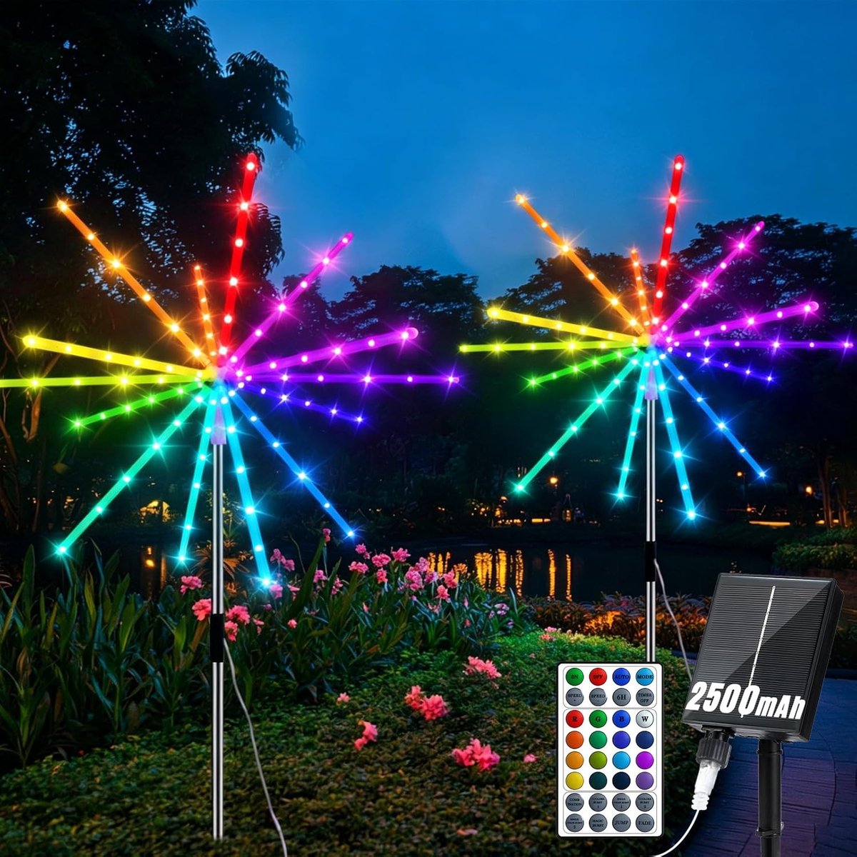 SnelShoppen - 2500 mAh Solar Fairy Lights - 2 Stuks, 448 LEDs, Buitenverlichting, 16 Modi, Tuin Decoratie, Energiezuinig, Zonne-energie, Feestverlicht