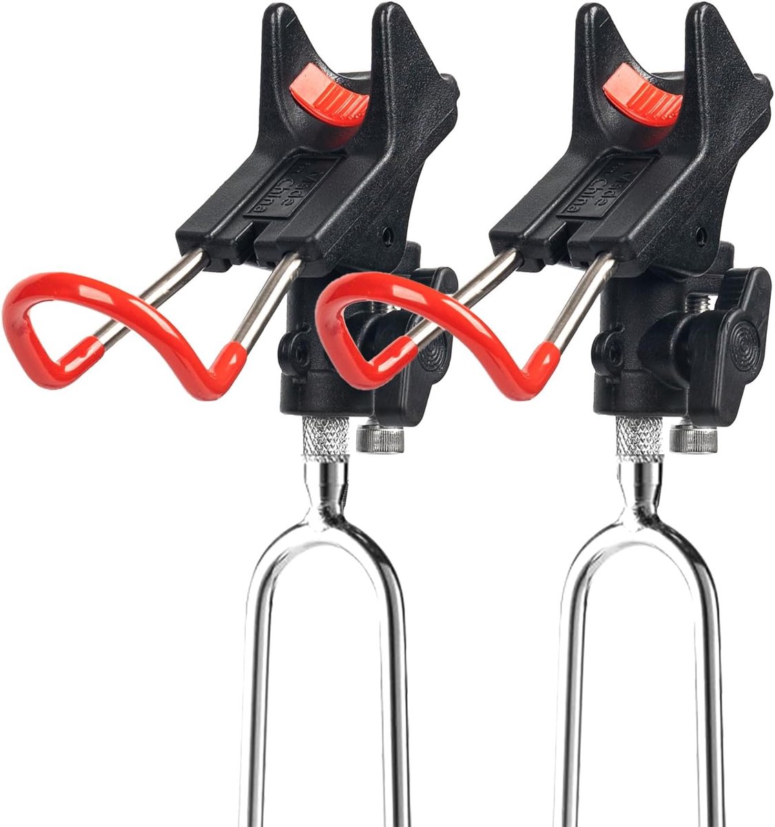 SnelShoppen - 2 Stuks RVS 360° Verstelbare Hengelhouder - Ideaal voor Rivier, Zee en Reservoir Vissen, Duurzaam Nylon, Perfect voor Vissers