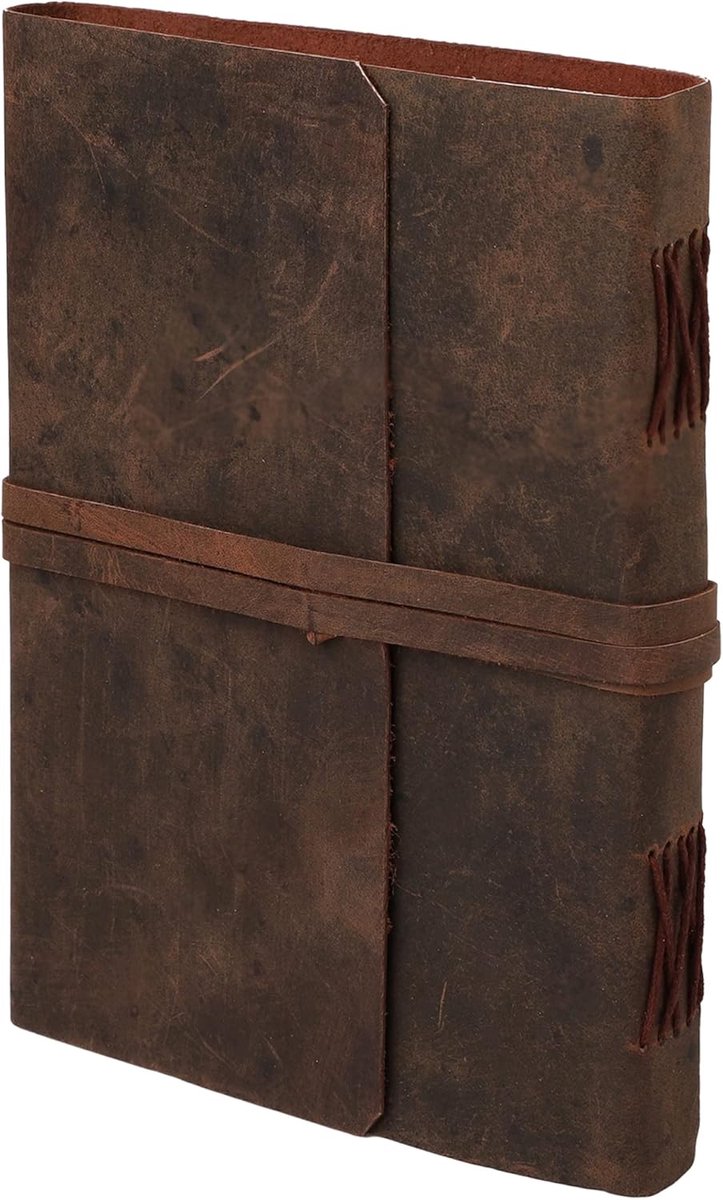 SnelShoppen - OVERDOSE BUFF BELT Journal Diary Notebook - Handgemaakt Notitieboek voor Studenten, Kantoor, Reizen, Cadeau - 6" x 8" Inches, Vintage Le