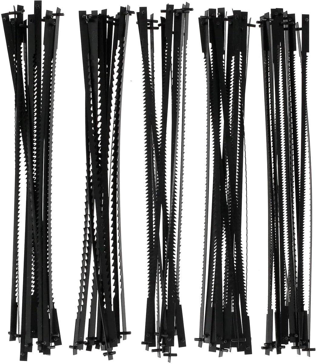 SnelShoppen - 60pcs Jigsaw Blades met 127mm Pin, 10/15/18/20/24 Tanden, Scroll Saw Blades voor Jigsaws, Hout, Plastic, Metaal, Corrosiebestendig, SK5