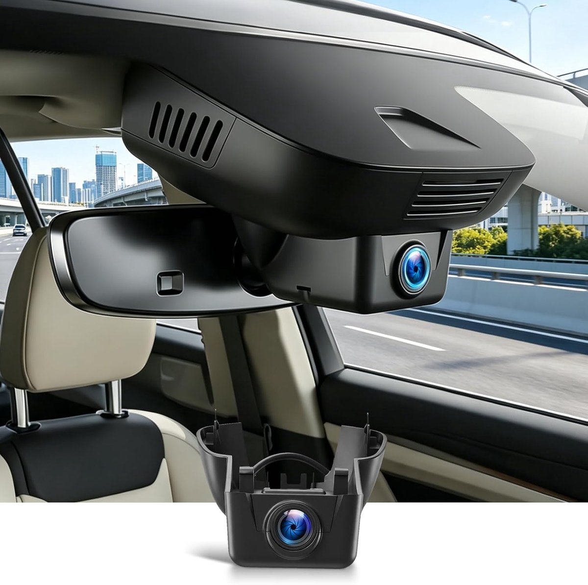 SnelShoppen - 4K Dashcam voor Volvo XC90 2023-2026 B5 B6 T8, OEM Stijl, G-Sensor, WiFi & APP, Loopopname, Ingebouwde Camera 2160P + 64GB TF Kaart