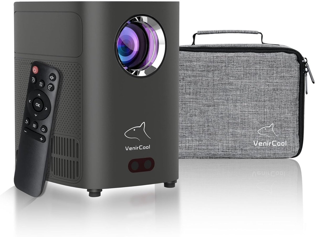 SnelShoppen - Projector Mini Smart 1080P 4K Ondersteuning 750 ANSI/10000 ISO LUMEN Wifi Bluetooth Draagbare Beamer voor Thuisbioscoop en Buitenfilms