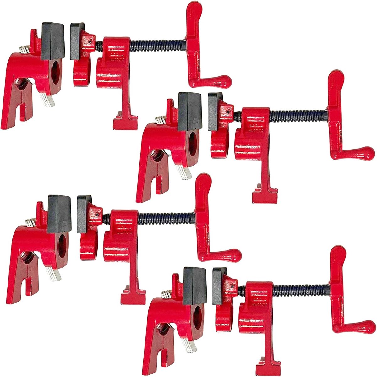 Thijox - 4 Stuks Buisklemmen Set 3/4 Inch - Getemperd Gietijzer Schroefklemmen voor Deurvoering Montage, Snelspanner Klem, Lijmklem, F-Clip