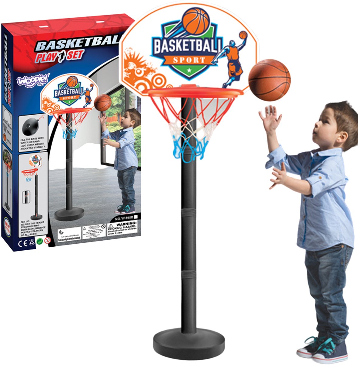 Woopie Basketbalset Bal Behendigheidsspel met 93cm