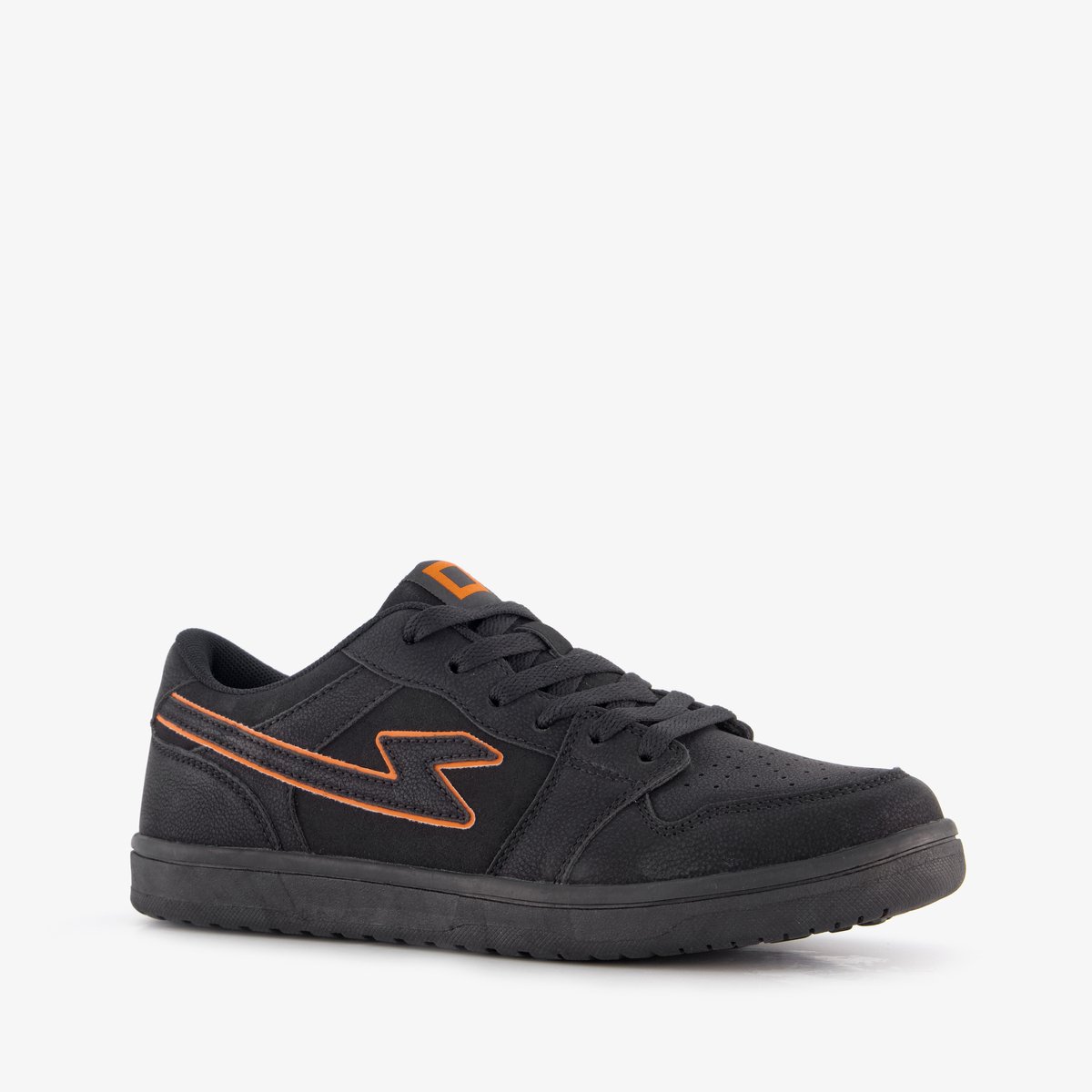 Blue Box jongens sneakers zwart oranje - Maat 35 - Uitneembare zool