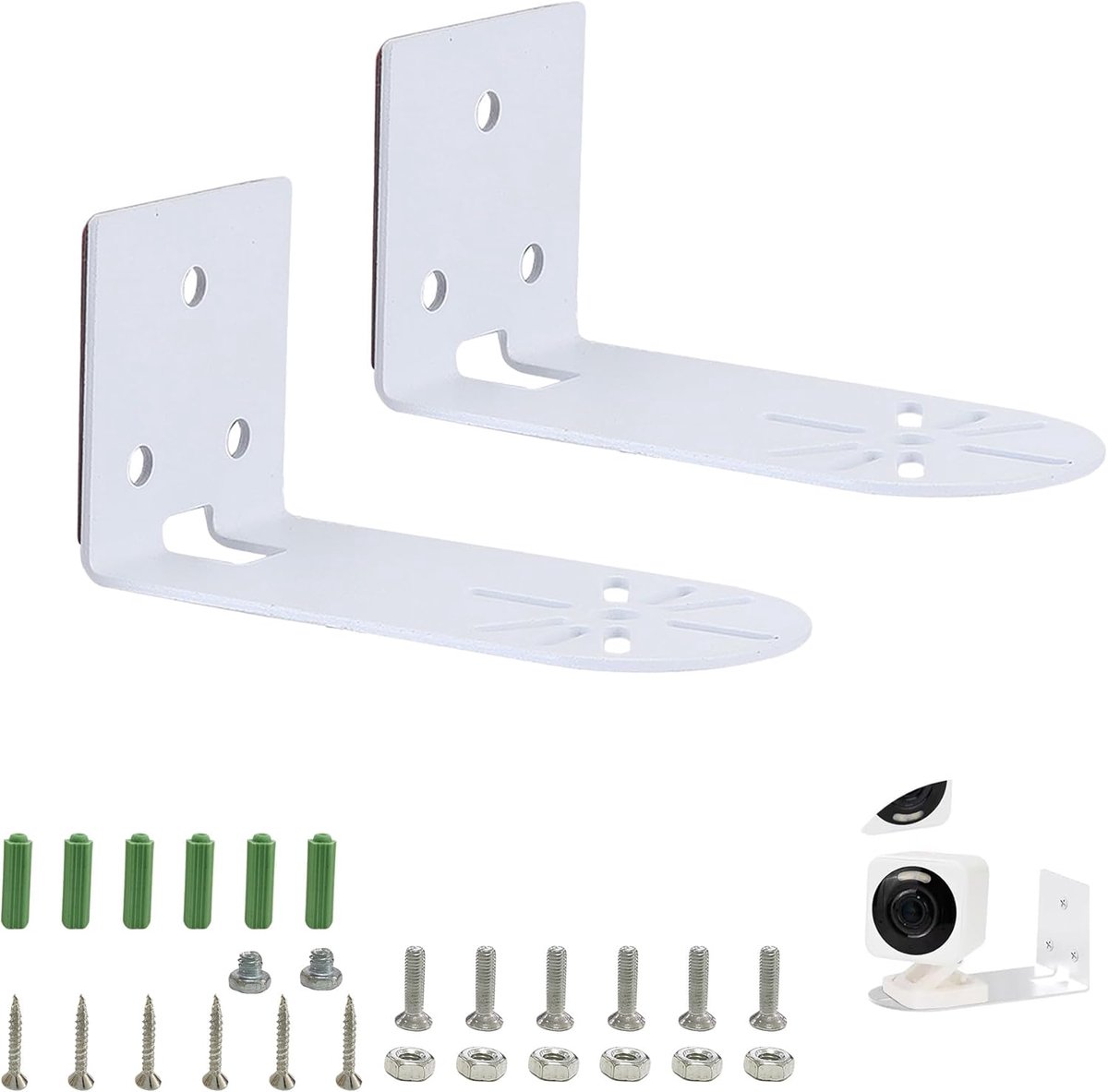 SnelShoppen - Wandhouder Bewakingscamera's voor Eufy Security Indoor Cam E220 & Blink Mini Pan Tilt, Duurzaam Metaal, Voor Wand- en Plafondmontage, Ve