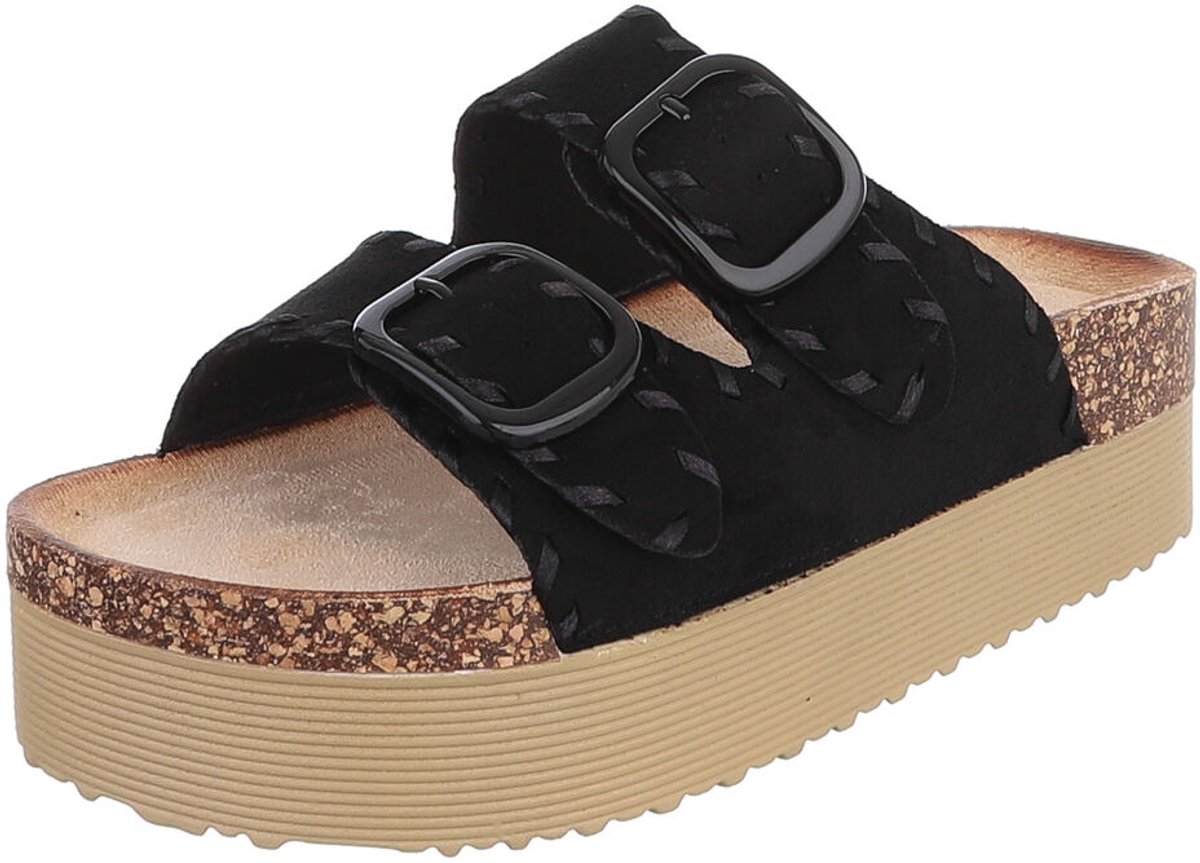 Plateau slippers - verstelbare gespen - dames Mt:38