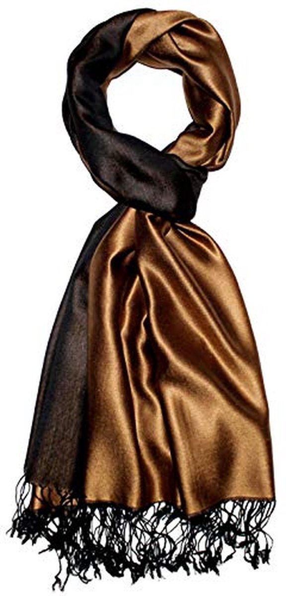 Luxe Sjaal - Zijde Viscose - Stijlvol Accessoire - Dubbelzijdig Design - 70 x 190 cm - Tweekleurig