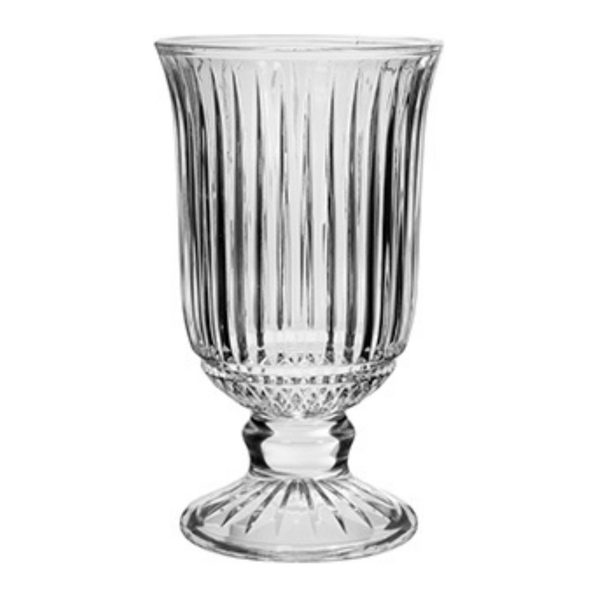 Alessandro bloemenvaas Verona modelo - transparant bewerkt glas - H18 cm - ronde kelk vorm