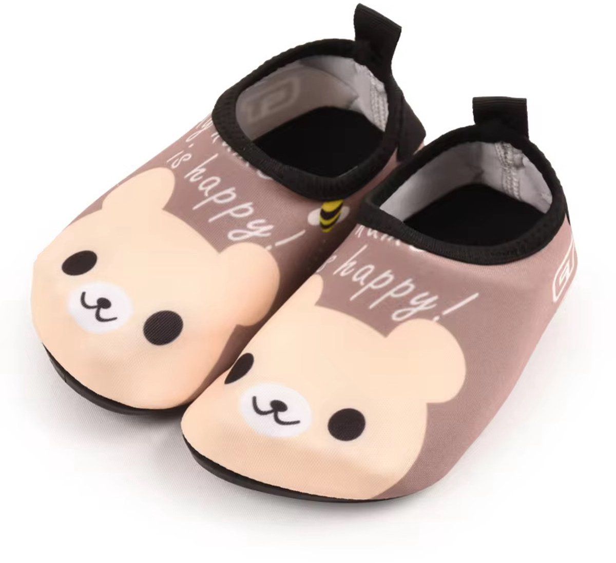 Bruine waterschoentjes - Strandschoentjes - Zwemschoentjes van Baby-Slofje met beer maat 28/29