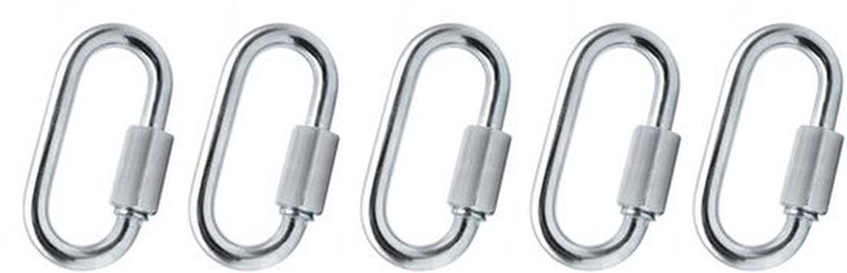 5 x Kettingen Snelsluitingen Noodschakel Ã˜ 3,5 mm x 29 mm - Galvanisch Verzinkt - Schroefverbinding