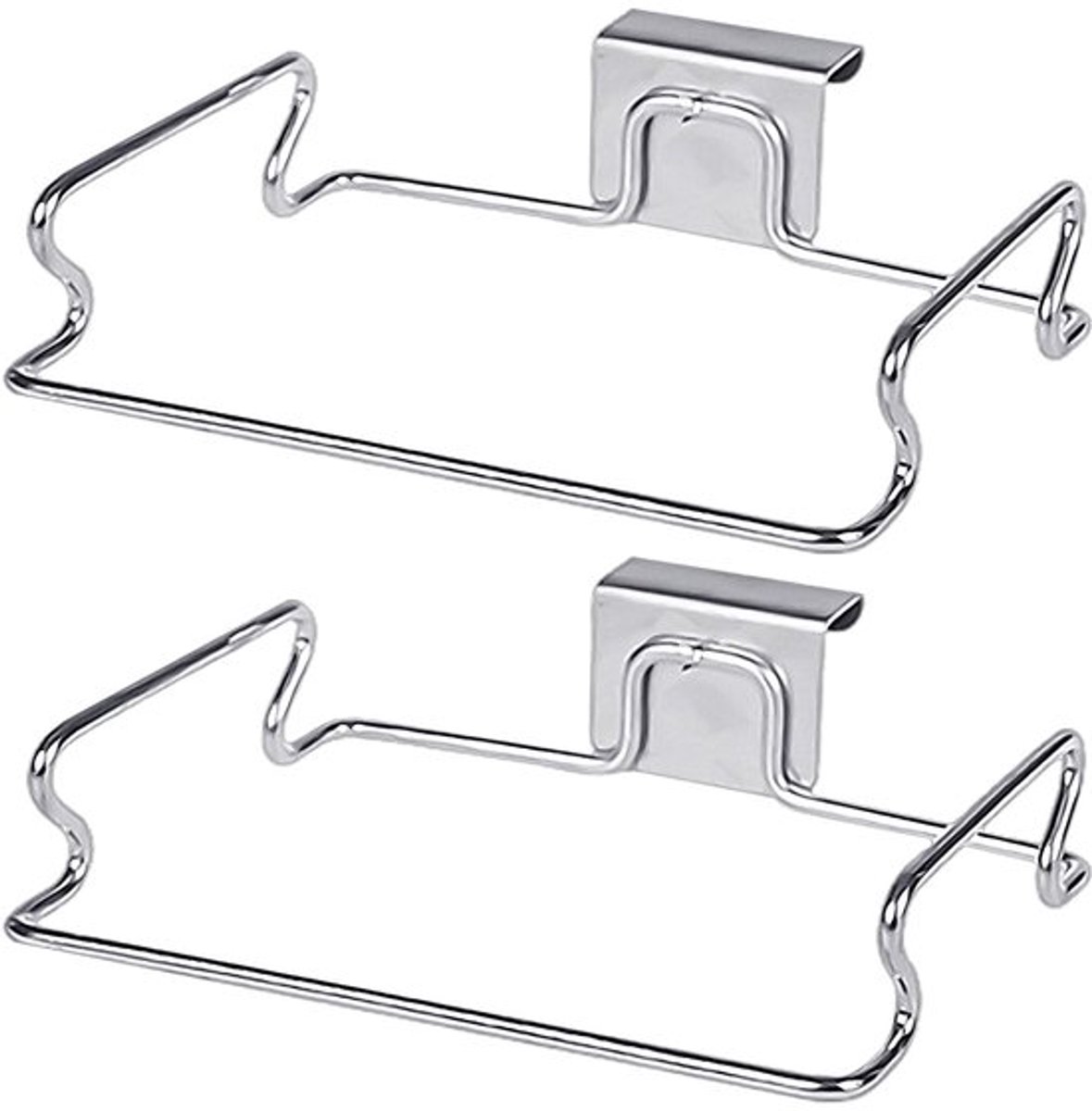 2 stuks roestvrijstalen afvalzakhouder, hangende afvalzakhouder, opbergrek voor plastic zakken, keukenorganisatie-accessoires voor keuken, badkamer en kast