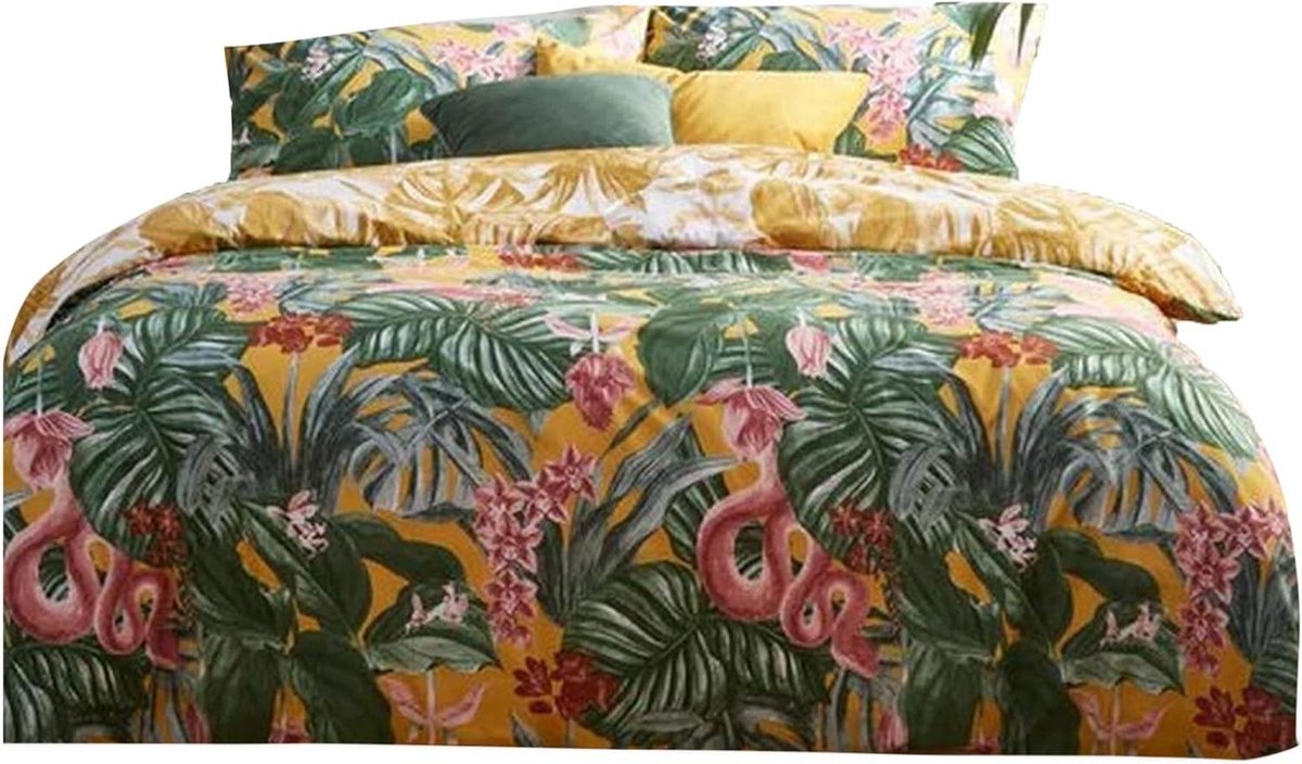 Dekbedovertrek Set - Beddengoed set - Slaapkamer Decoratie - Tropisch Bloemen Design - Dub