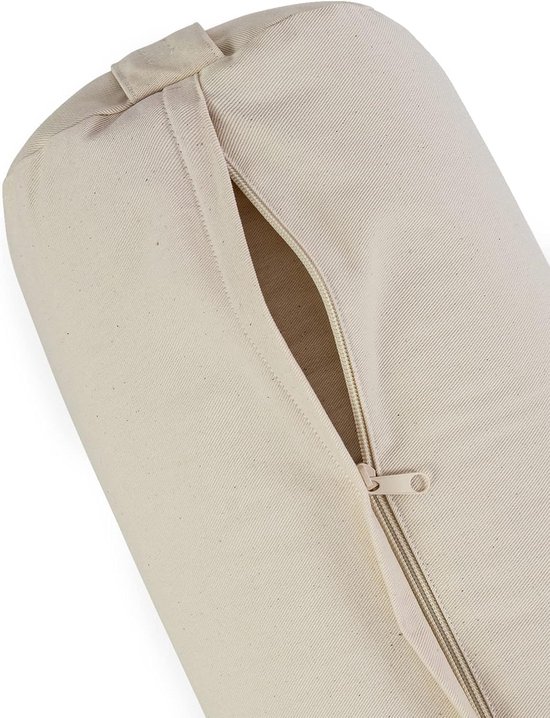 Yoga Bolster - Meditatie Kussen - Herstellende Yoga - Biologische Vulling - 24x62 cm - Ecru — afbeelding 4