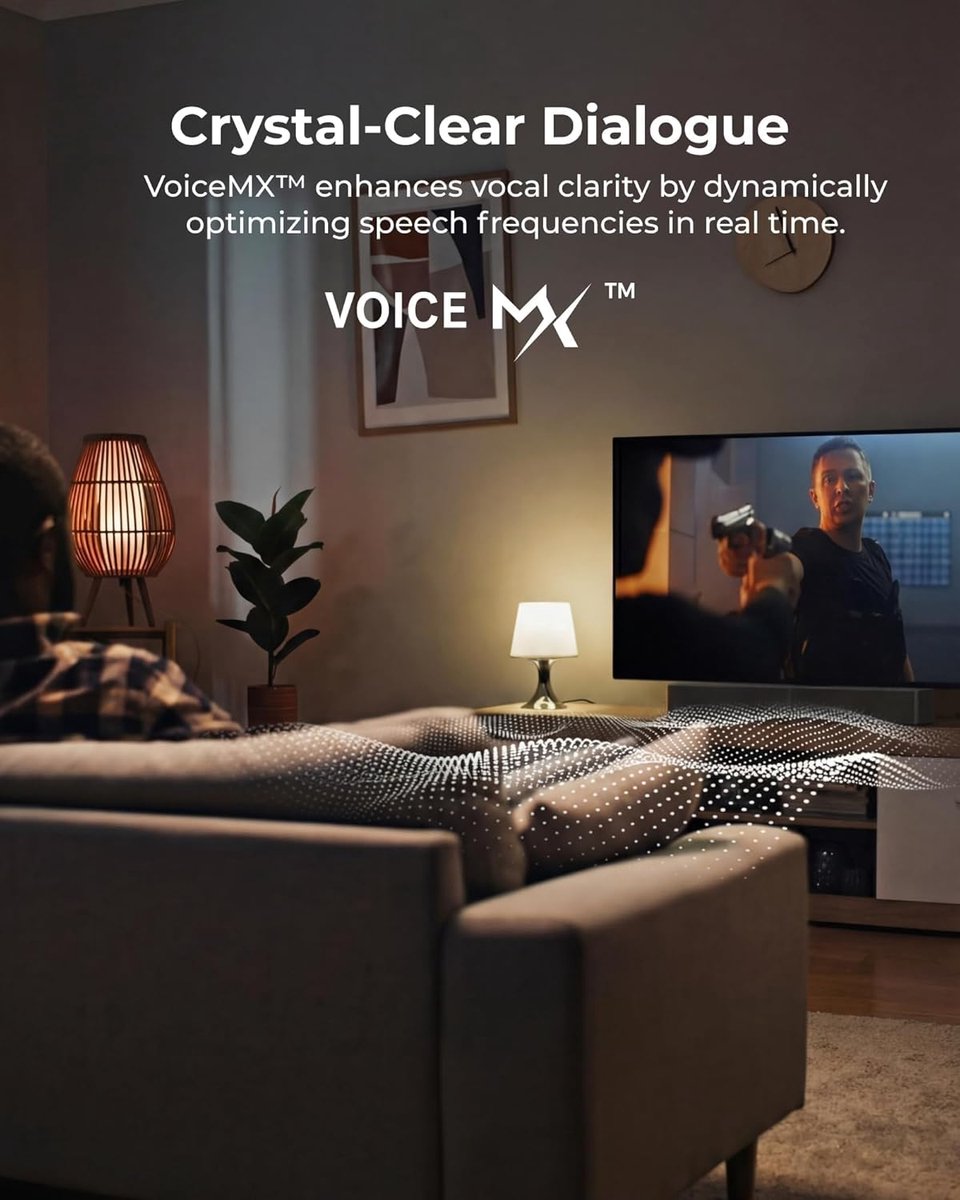 SnelShoppen - 2.1 Soundbar met Draadloze Subwoofer, 240W, HDMI, Optisch, Bluetooth 6.0, VoiceMX en BassMX, App Bediening, Verstelbare Bas, Ideaal voor