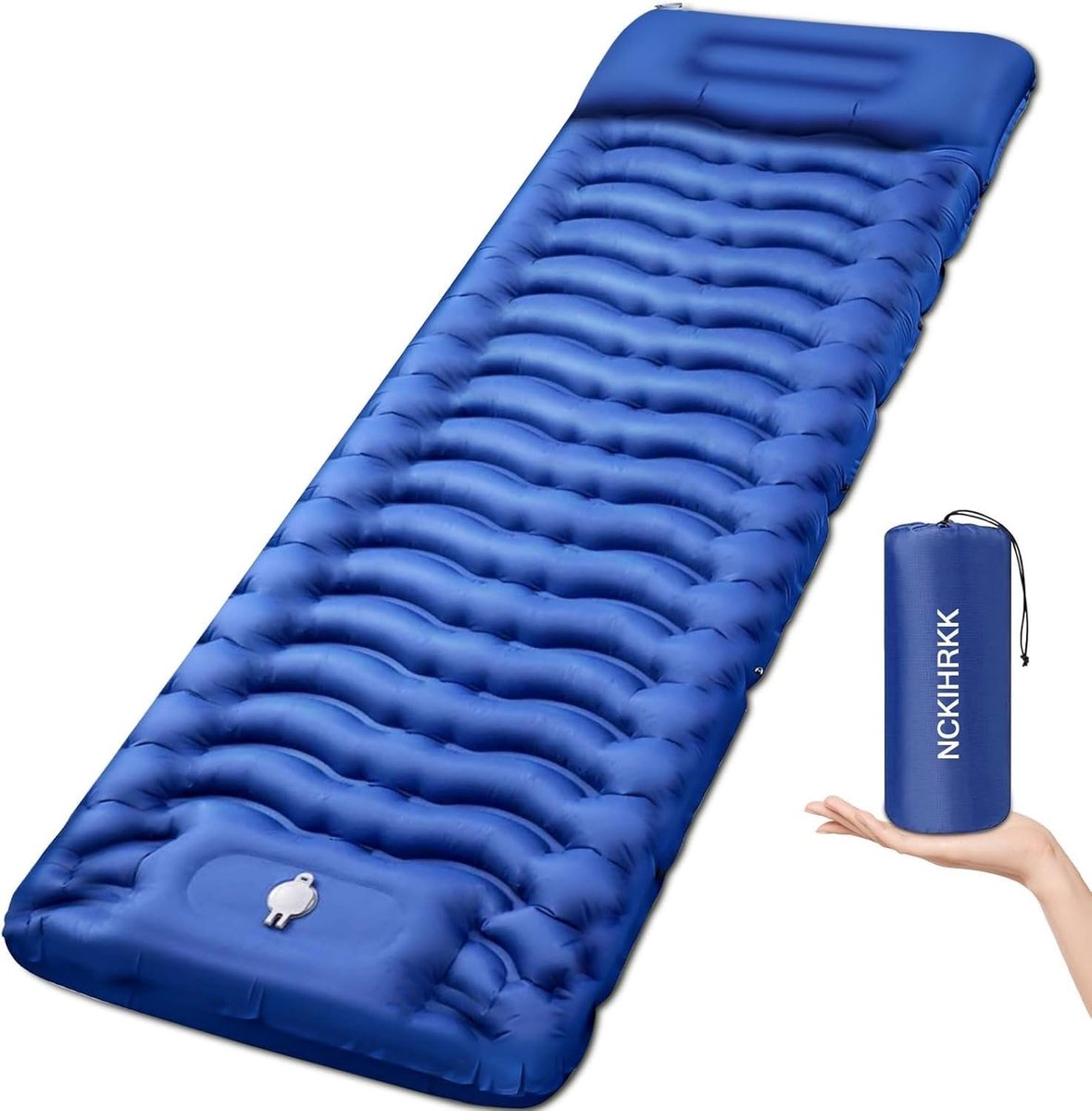 Thijox - Zelfopblazend Campingmatras met Voetpomp & Kussen | Ultralichte Waterdichte Luchtmatras voor Kamperen, Trekking, Vissen - 200x70cm, Compact P