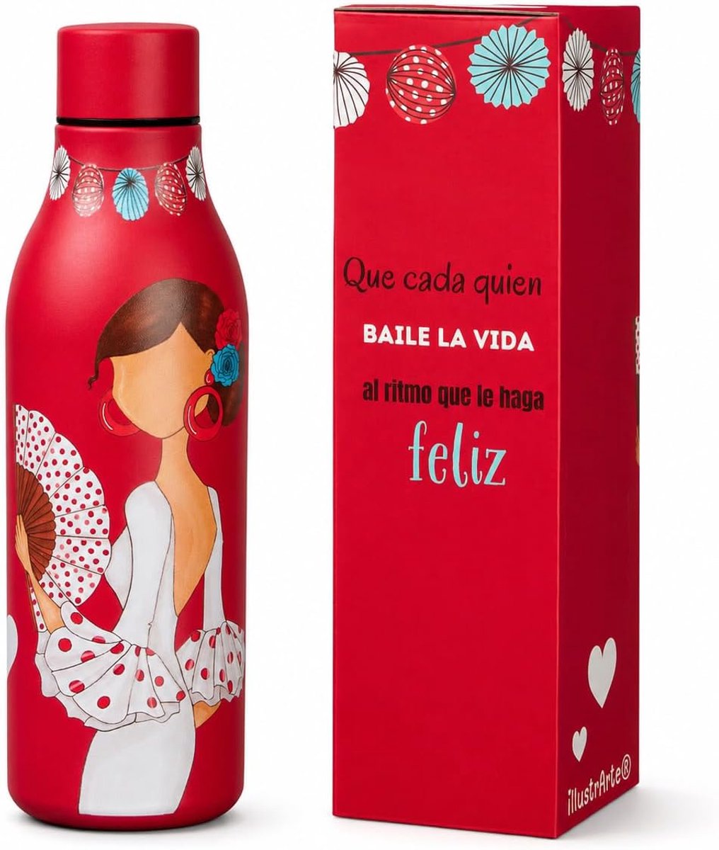 Thijox - Thermosfles 500 ml met Flamingo Motief - Vrolijke Roestvrijstalen Drinkfles - BPA-vrij, Dubbelwandig, Houdt Dranken tot 24 Uur Koud - Origine