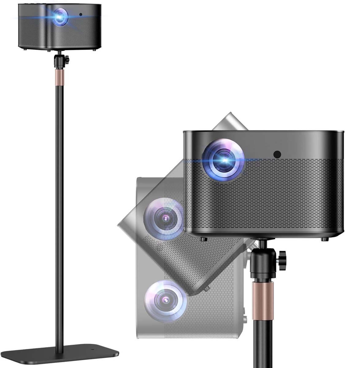 SnelShoppen - Universele Beamerstandaard, In Hoogte Verstelbare Projectorstandaard, Draagkracht 5 kg, 360° Kogelkop, 1/4 Inch Schroefdraad voor Projec